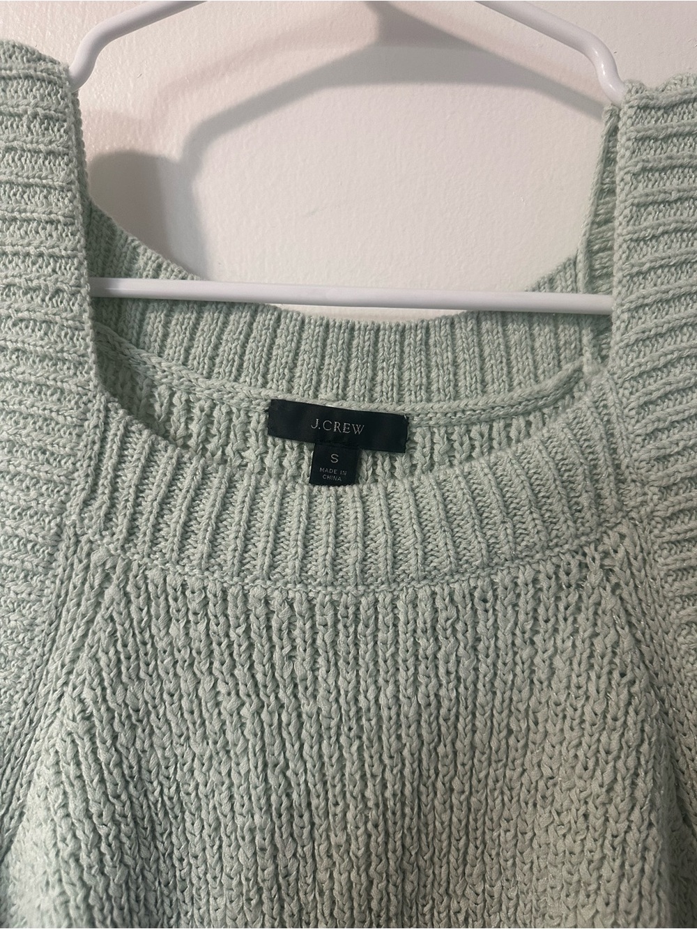 J. Crew Women's Mint-Blue Crewneck Knit Sweater